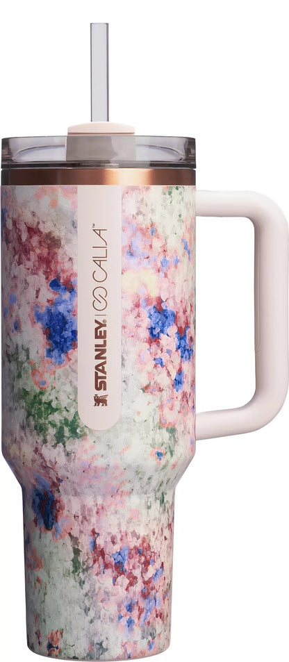 **Stanley x CALIA Quencher H2.0 FlowState Tumbler 40oz | Vacuum Insulated Stainless Steel Travel Cup with Handle & Reusable Straw**