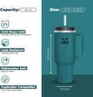 **40 oz Tumbler with Handle & Straw | Insulated Stainless Steel Travel Mug with Lid | Buy 1 Get 1 Free + Free Shipping**