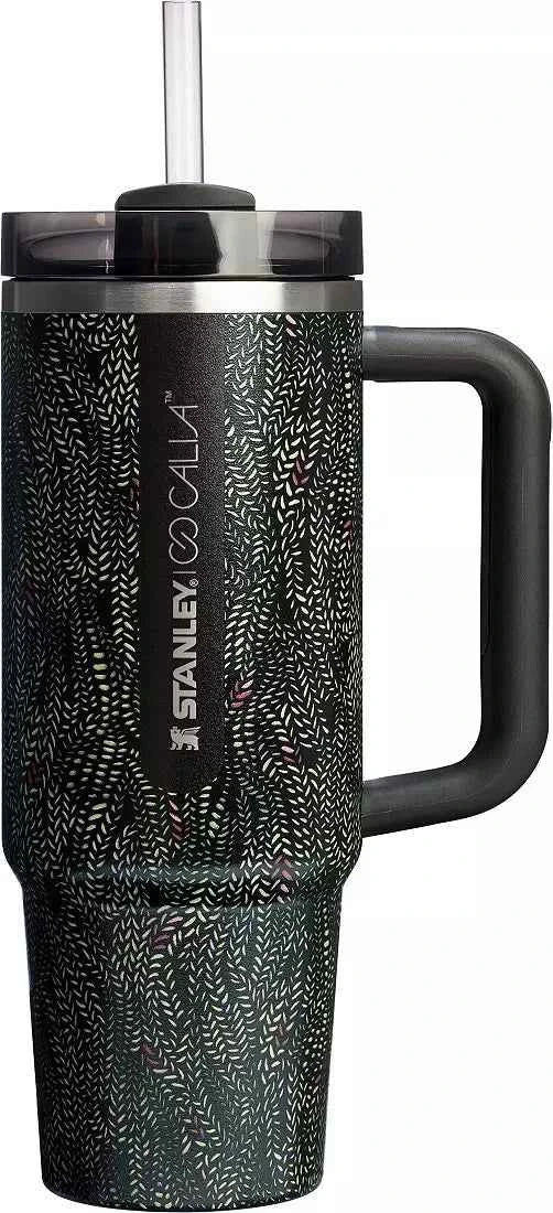 **Stanley x CALIA Quencher H2.0 FlowState Tumbler Black Serpent 30 oz | Vacuum Insulated Stainless Steel Travel Cup with Handle & Reusable Straw (41604424113)**